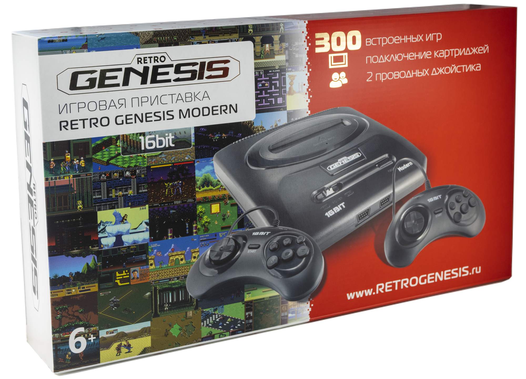 Игровая приставка Retro Genesis Modern {новый} черный {2 геймпада, 300 игр}  – Restore Market